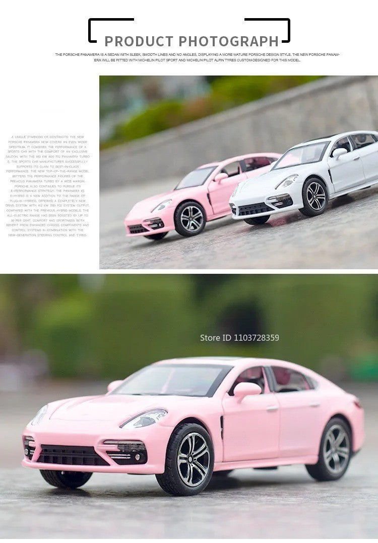 1:32 Cayenne Panamera Carros em Miniatura Liga Fundida Som Luz Portas Abertas Veículos de Fricção para Crianças Presentes