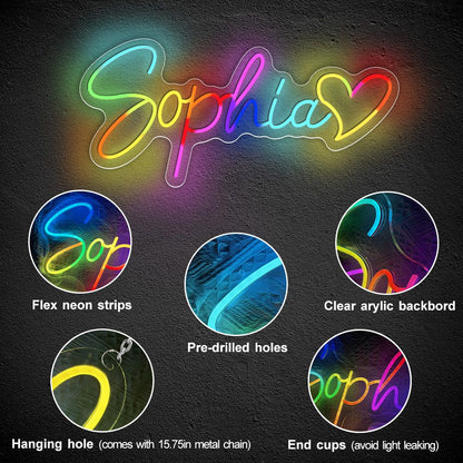Rgb Neon Light Custom Neon Led Sign Personalized Neon Name Rgb Led Lamp Led Rgb Lights Letters Name Sign Wall Bedroom Decoration