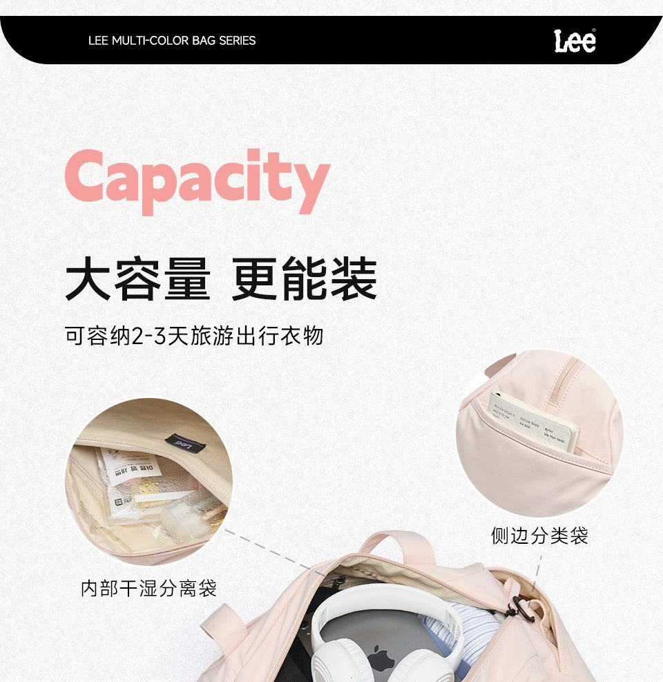 LEE Dry Pocket Sports Fitness Gym Bag for Women Men Large Capacity Waterproof Oxford Duffel Luggage Travel Bag Shoe Compartment