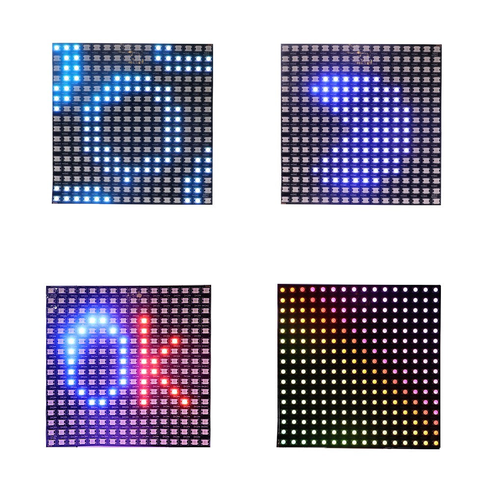 1~5Pcs WS2812B 8x8 16x16 RGB LED Digital Flexible Individually Addressable Panel Screen WS2812 8x32 Smart Pixel Module Matrix 5V