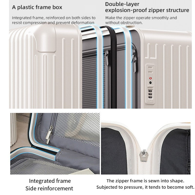 New Process Plastic Frame Suitcase 20-inch Carry-on Luggage 28-inch Thickened Trolley Case Large Capacity Travel Bag with Passwo