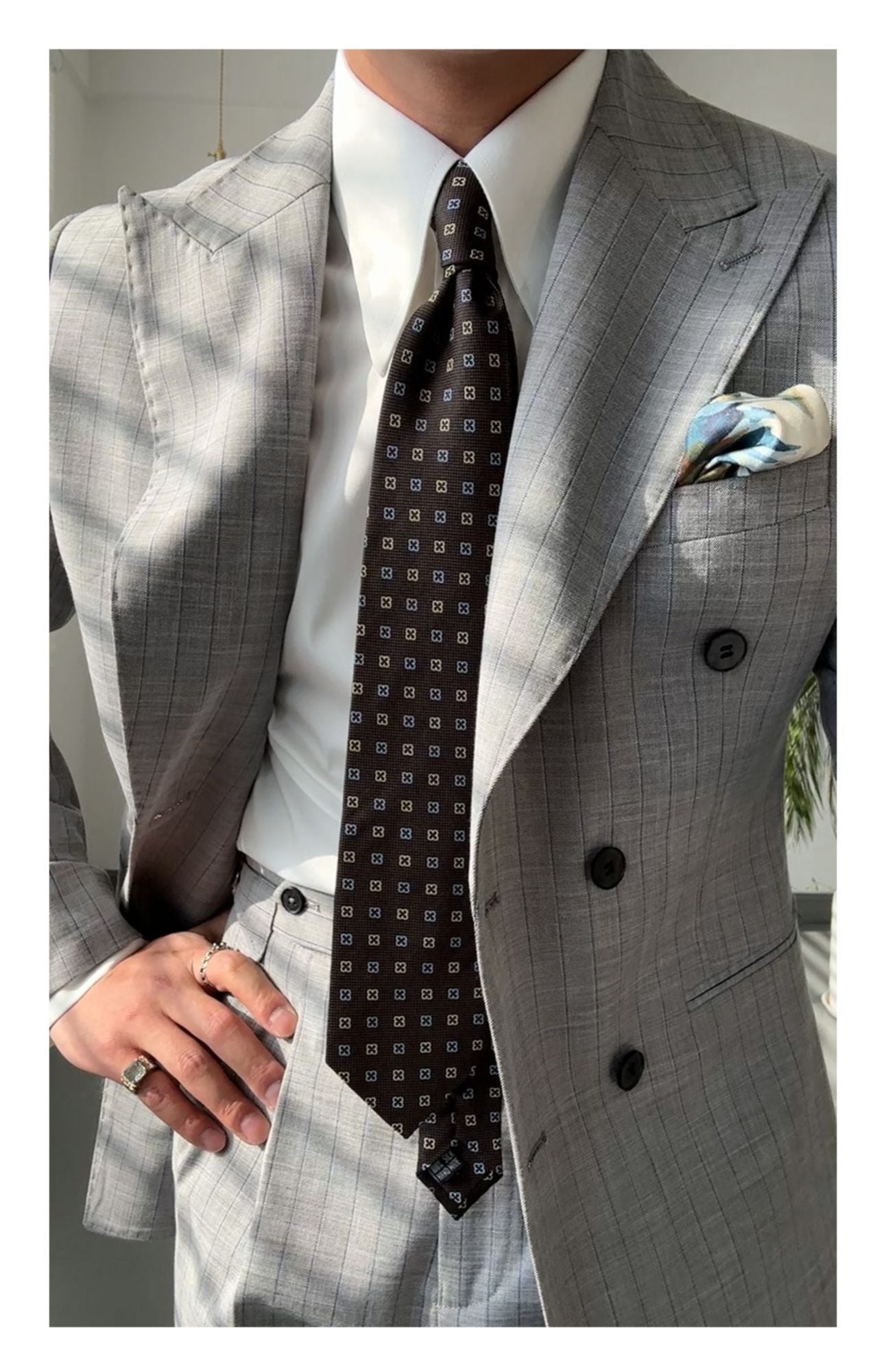 Men's shirt design retro trendy brand long pointed shirt - men's authentic retro appearance custom shirt