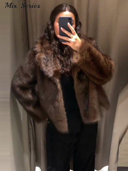 ? Fashion Double Sided Solid Jacket Women Lapel Collar Single Breasted Long Sleeve Coats 2025 Autumn New Lady Utility Outerwear