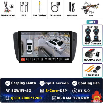 Android 15 For SEAT Ibiza 6J IV 4 2008 - 2015 2K QLED Stereo Car Radio Multimedia Video Player GPS AI Voice CarPlay Head Unit