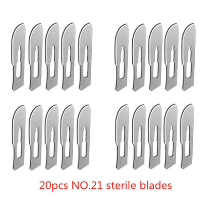 20-100pcs Carbon Steel Surgical Blades for DIY Cutting Phone Repair Carving Animal Eyebrow Grooming Maintenance Scalpel Knife