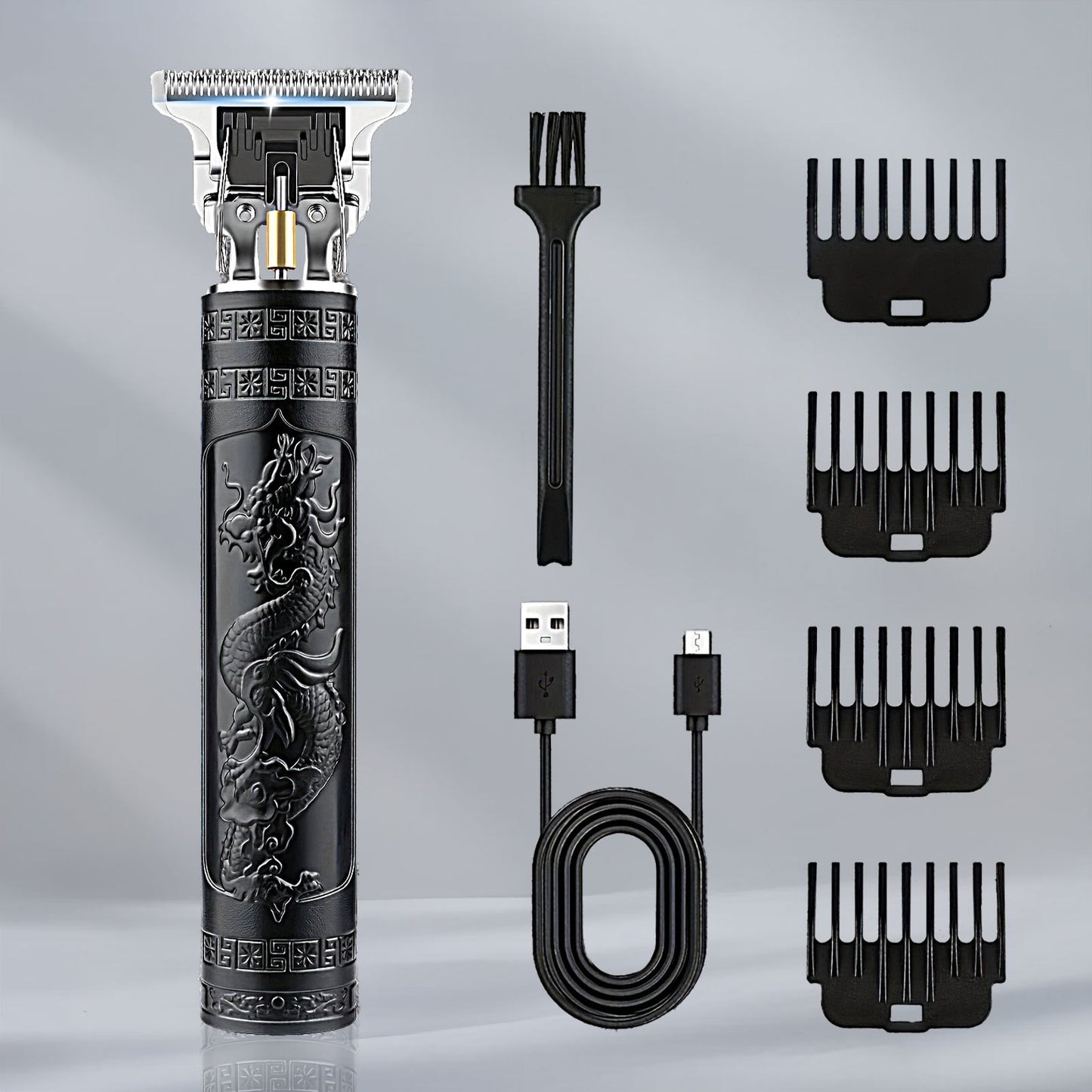 LCD Electric Hair Clipper for Men Oil Shaving Head Pusher Sculpture Shaver Rechargeable Hair Trimmer Hairdressing Set Gifts