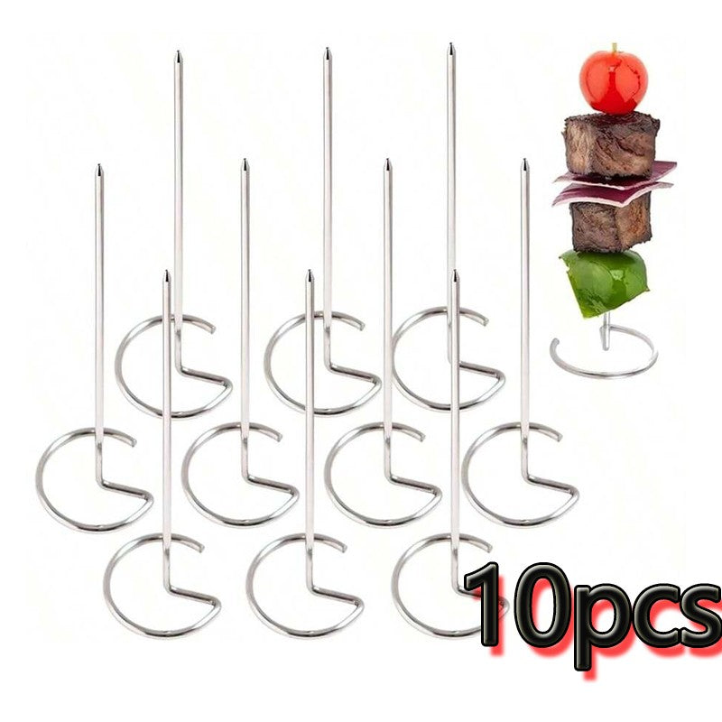 10/20/30pcs Kabob Skewers Stainless Steel Sticks For Grilling Reusable Kebab Tool Barbecue Stainless Steel BBQ Stick Chicken