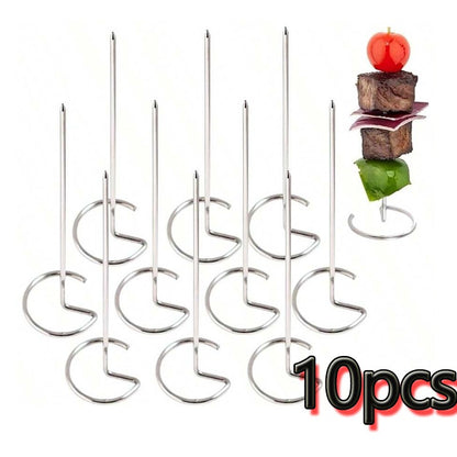 10/20/30pcs Kabob Skewers Stainless Steel Sticks For Grilling Reusable Kebab Tool Barbecue Stainless Steel BBQ Stick Chicken