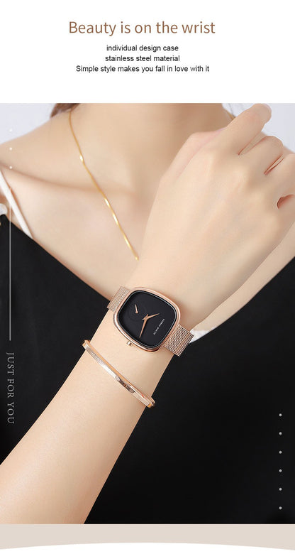 HANNAH MARTIN Brand Original Luxury Women Watch Rose Gold Fashion Stainless Steel Quartz Movement Waterproof Women Dress Watches