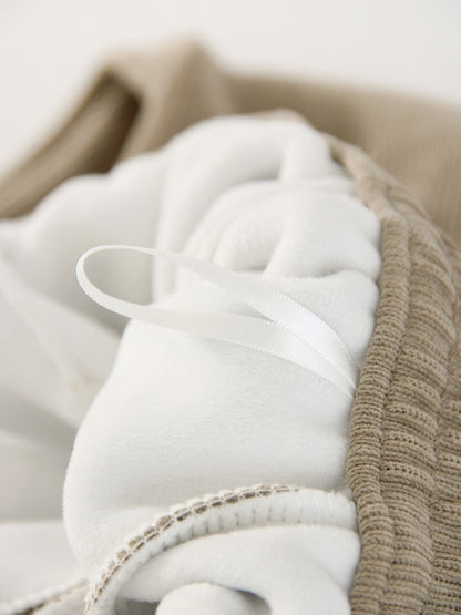 Streamgirl Women Winter Corduroy Pants Dark Brown With Thick Warm Fleece Trousers Corduroy High Waist Loose Pants For Women