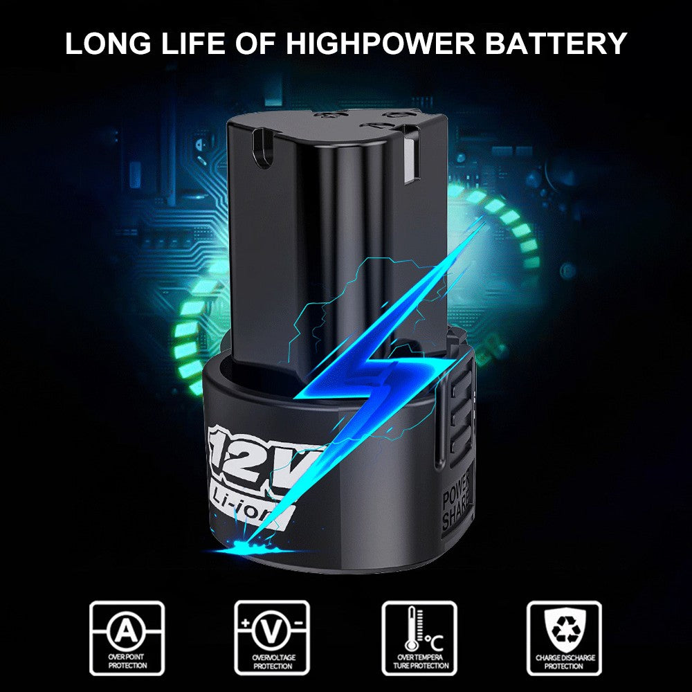Chave Elétrica Sem Fio 12V, Chave de Catraca 3/8 Polegadas, Ferramenta de Reparo Automotivo para Remover Parafusos e Porcas, Chave de Ângulo Reto