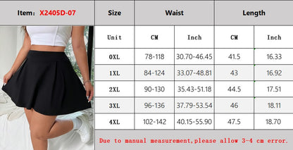 New Elegant Solid Pleated Plus Size Women's Skirt Black Slim A-Line Short Skirt Party All Match Mini Skirt Female Clothing Y2k