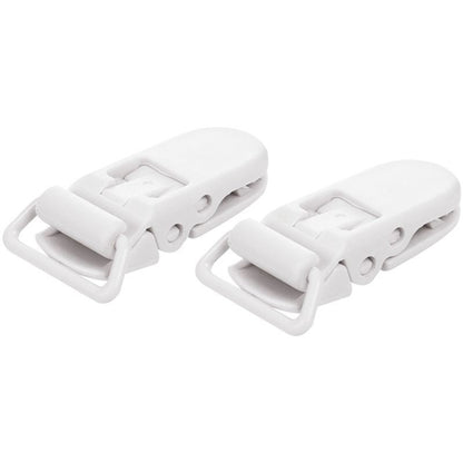 40Pcs Baby Kids T-Shape Plastic Pacifier Clips Soother Dummy Style Badge Holder White