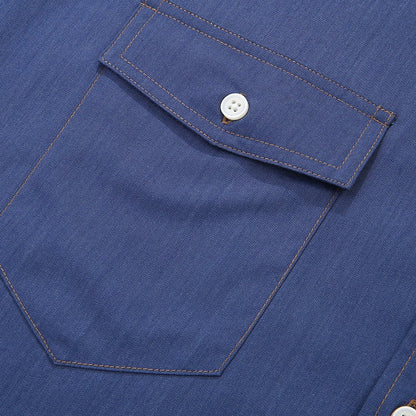 Men Shirt Denim Oversize 6XL 7XL 8XL 10XL Plus Size Fashion Casual Cowboy Blue Pockets Loose Long Sleeve Cotton High Quality