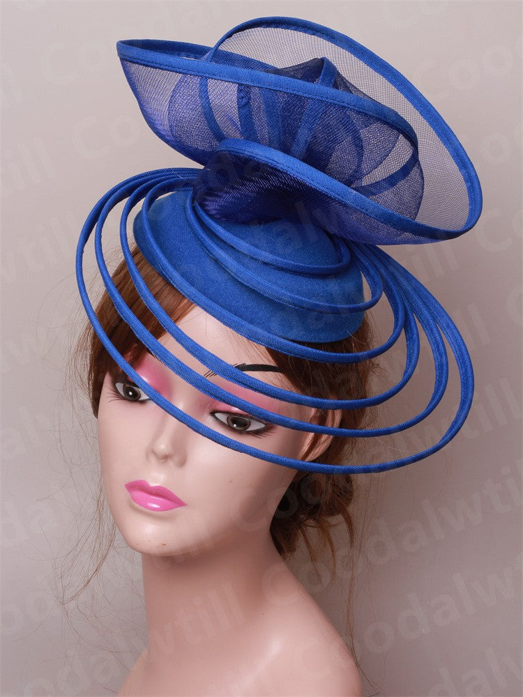 Chapéu Fascinator de Igreja Véu de Casamento de Malha Feminino para Festa Banquete Chapéu Boné Faixa de Cabelo Feminina Festa Chá Royal Ascot Chapéus Pillbox