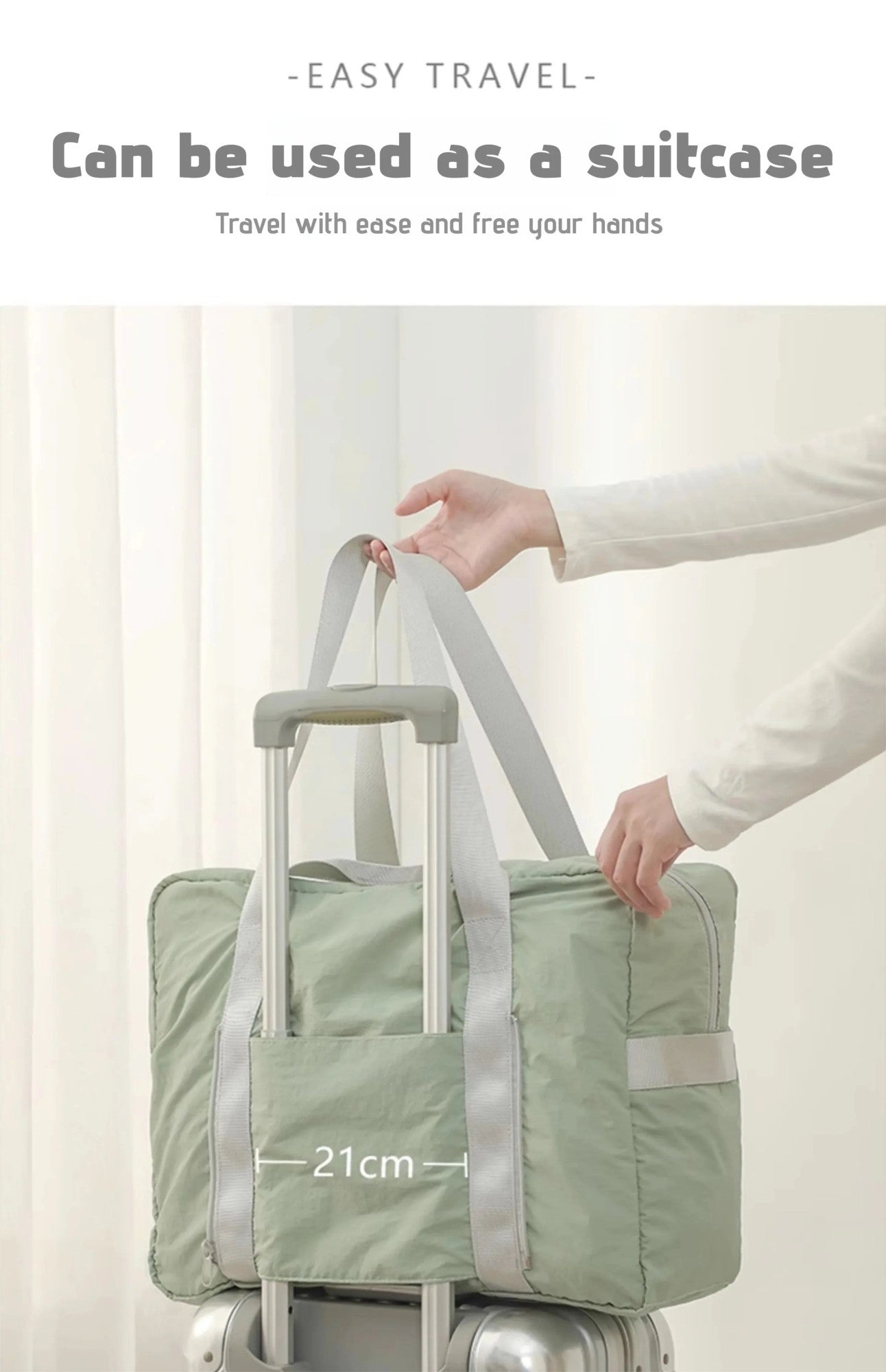 Waterproof Foldable Travel Duffle Bag Large Capacity Carry On Tote Luggage Storage Bag with Multiple Pockets