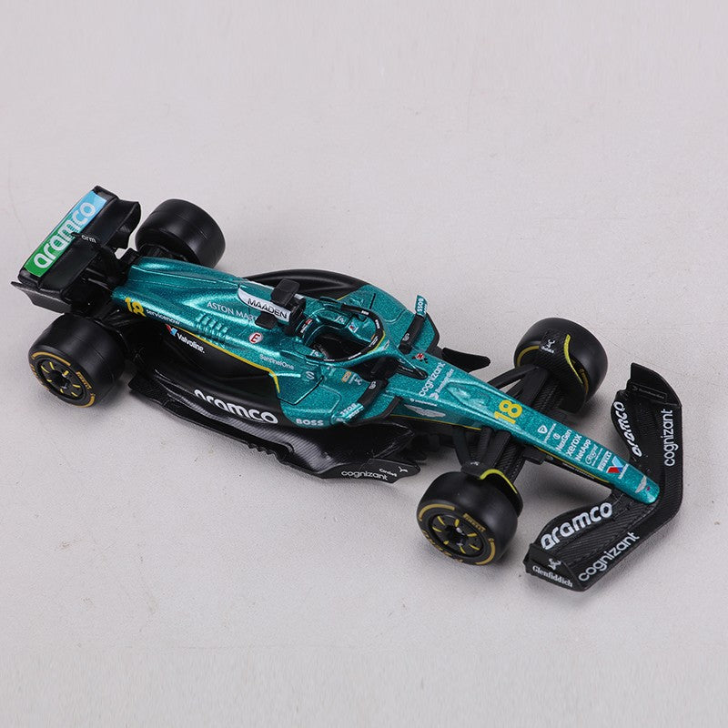Burago 1:43 MR25 Aston Martin F1 Carro de Corrida Nº 18 Carro Modelo em Liga