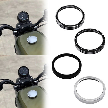 Anel de alumínio preto para velocímetro de moto 1 peça, capa de moldura para Harley Dyna Street Sportster 883 1200 2004-2018/looj
