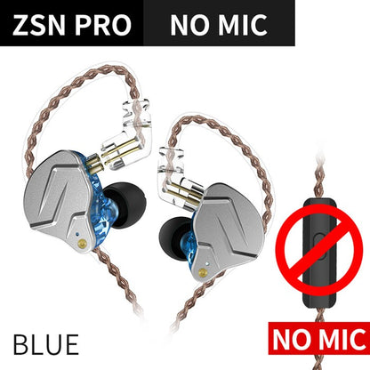 KZ ZSN Pro 1BA+1DD Hybrid technology HIFI Bass Earbuds Metal In Ear Earphones Bluetooth Headphone Sport Noise Cancelling Headset