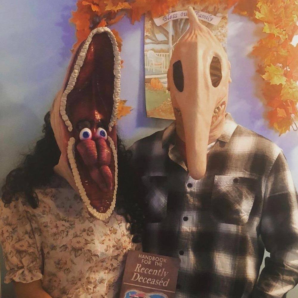 Adam and Barbara Mask Cosplay Monster Full Head Funny Couple Latex Helmet Halloween Carnival Dress Up Party Costume Props