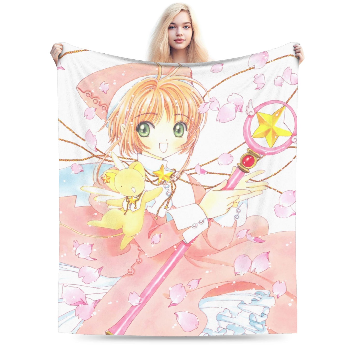 Anime Cardcaptor Sakura Cobertores Flanela Primavera/Outono Cobertor de Malha Super Quente Respirável para Cama Viagem Colcha