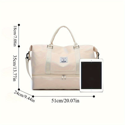 Conjunto de 3 malas de viagem em nylon, bolsa de bagagem moderna de grande capacidade, bolsa de ginástica e esporte com alça transversal, adequada para uso diário