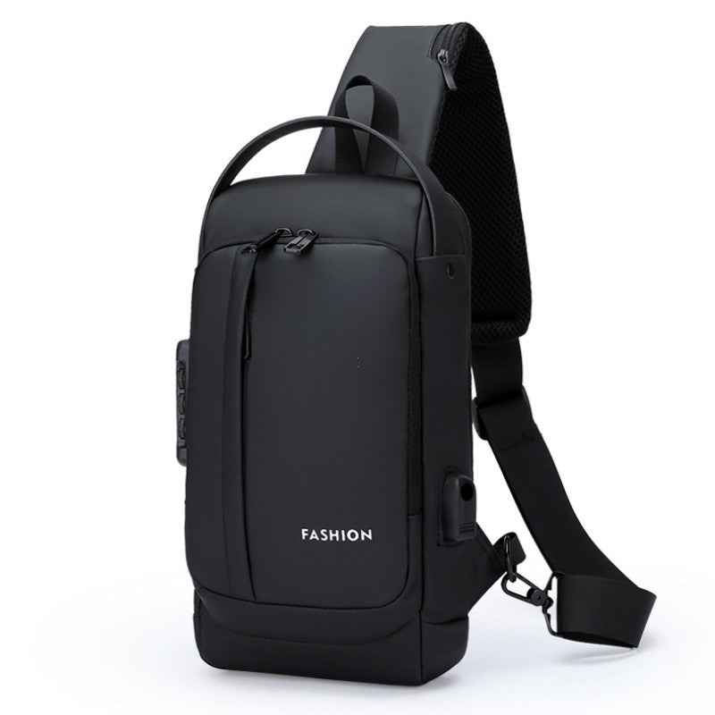 Men Anti Theft Chest Bag Shoulder Bags USB Charging Crossbody Package School Short Trip Messengers Bags Men's Oxford Sling Pack
