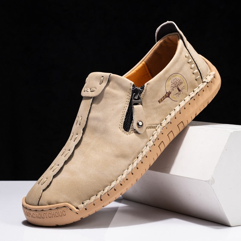 Handmade Leather Men Shoes Casual Slip On Loafers Breathable Leather Shoes Men Flats Hot Sale Moccasins Outdoor Shoes Plus Size