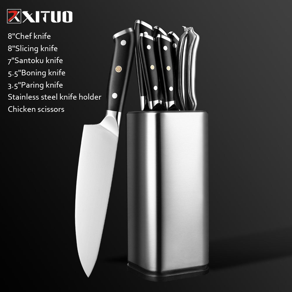 Conjunto de Facas de Cozinha XITUO Super Aço Alemão Faca do Chefe Faca Santoku Japonesa Faca Utilitária Cutelo Faca de Fatiar Descascar Nova Ferramenta de Culinária