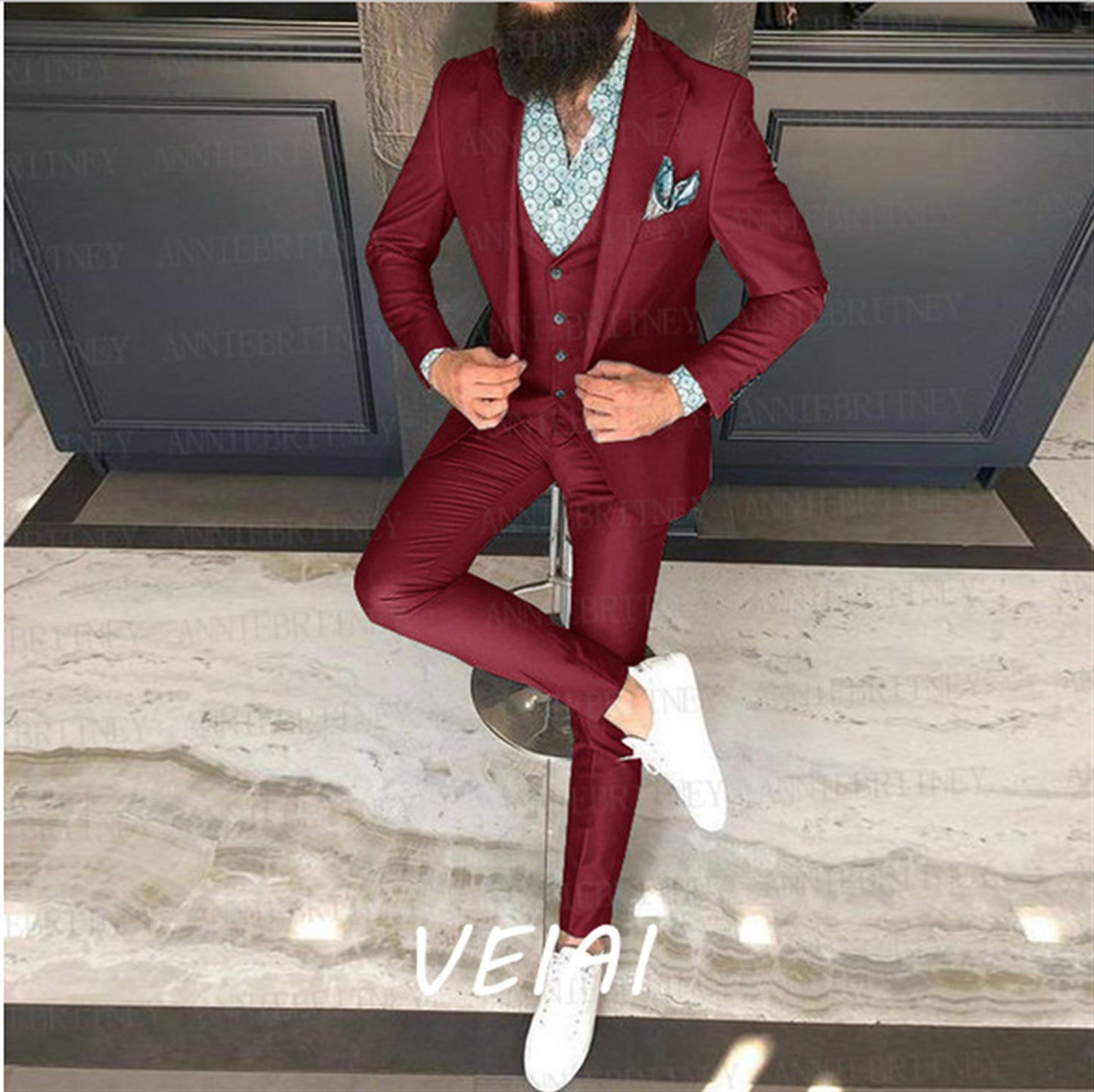 CustomizedMen Slim Fit Suits 3 Pieces Tailored Oversize Men Blazer Dress Groom Wedding Man Suit 2022 Fashion Tuxedo Jacket Vest