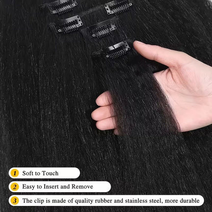 Apliques de Cabelo Humano Cacheado Liso Kinky Reto Cor Natural Brasileiro 100% Remy 120g 8 Peças/Conjunto Cabeça Cheia Para Mulheres