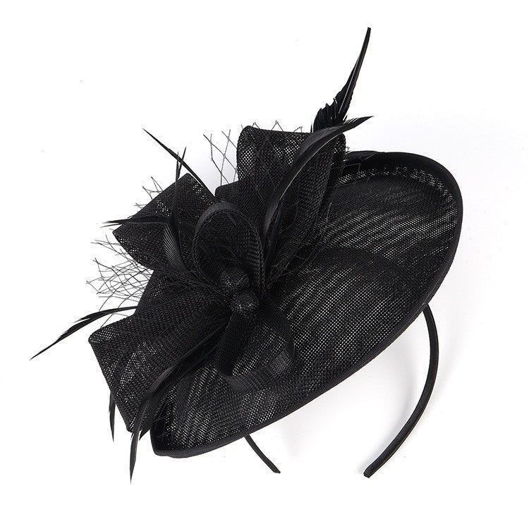 Fascinators de Luxo Kentucky Derby Chapéu de Igreja Design de Pérolas em Tela Laço Máscara Acessórios de Cabelo para Mulheres Senhoras