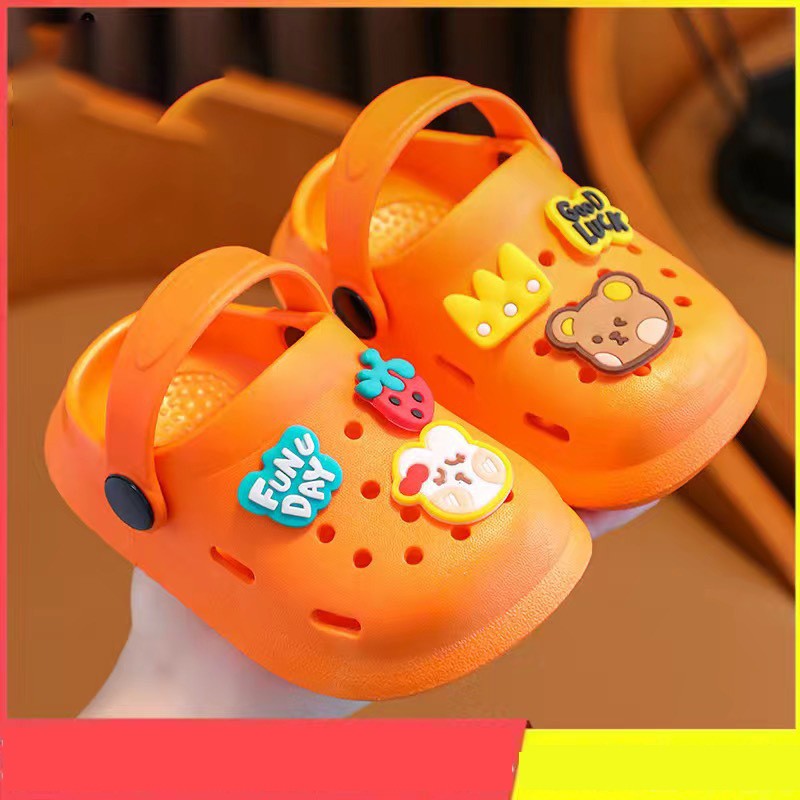Children's Slippers Summer Boys and Girls Cartoon Cute Anti-Slip Open-Toe Clogs Infant Toddler and Big Kids Sandals