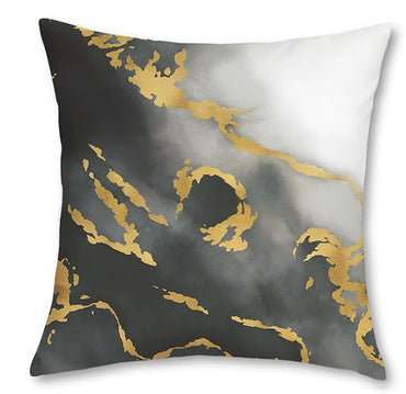Marble Grey Black Gold Abstract Art Velvet Soft Decorative Cushion Cover Throw Pillow Cases for Sofa Bedroom Living Room Home