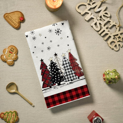 2/4pcs Merry Christmas towels Snowman Snowflake Christmas tree pattern Kitchen cleaning towels Dishwashing towels Hand towels