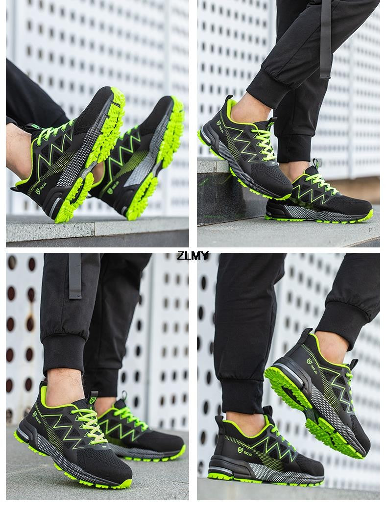 Anti-smash Safety Shoes Men Steel Toe Sneakers Puncture Proof Breathable Work Boots Man Fashion Construction Protective Footwear