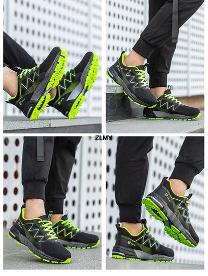 Anti-smash Safety Shoes Men Steel Toe Sneakers Puncture Proof Breathable Work Boots Man Fashion Construction Protective Footwear