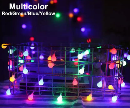 10M 80LED USB Ball String Lights Globe Fairy Lights Waterproof Garland Lights Warm White for Outdoor Wedding Party Garden Home