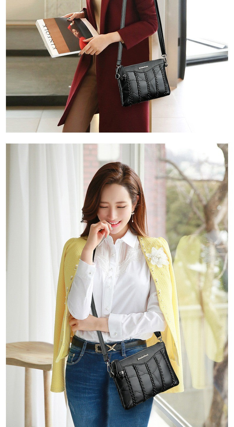 2024 New Single Shoulder Bag Women's Bag Fashionable New Atmosphere Change Handheld Bag Insert Lock Envelope Bag