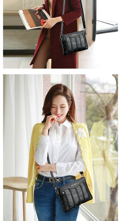 2024 New Single Shoulder Bag Women's Bag Fashionable New Atmosphere Change Handheld Bag Insert Lock Envelope Bag