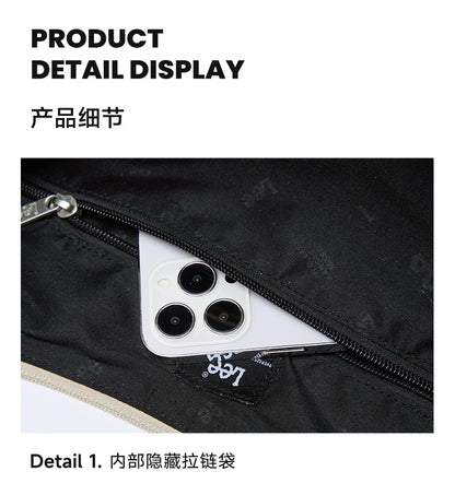 LEE Unisex Denim Blue Soft Pillow Shoulder Bags Beige Casual Simple Utility Light Ladies Large High Capacity Hobo Crossbody Bag