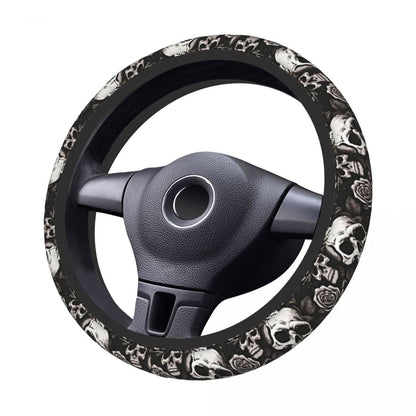 Capa para Volante de Carro Sem círculo interno Design de Caveira Protetor de Volante Universal Acessórios Automotivos Antiderrapantes
