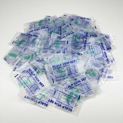 100 Unidades/Agulha de Infusão Borboleta com Boca Reta Descartável para Animais, Agulha de Infusão com Asa Dupla para Sala de Cuidados de Animais de Estimação