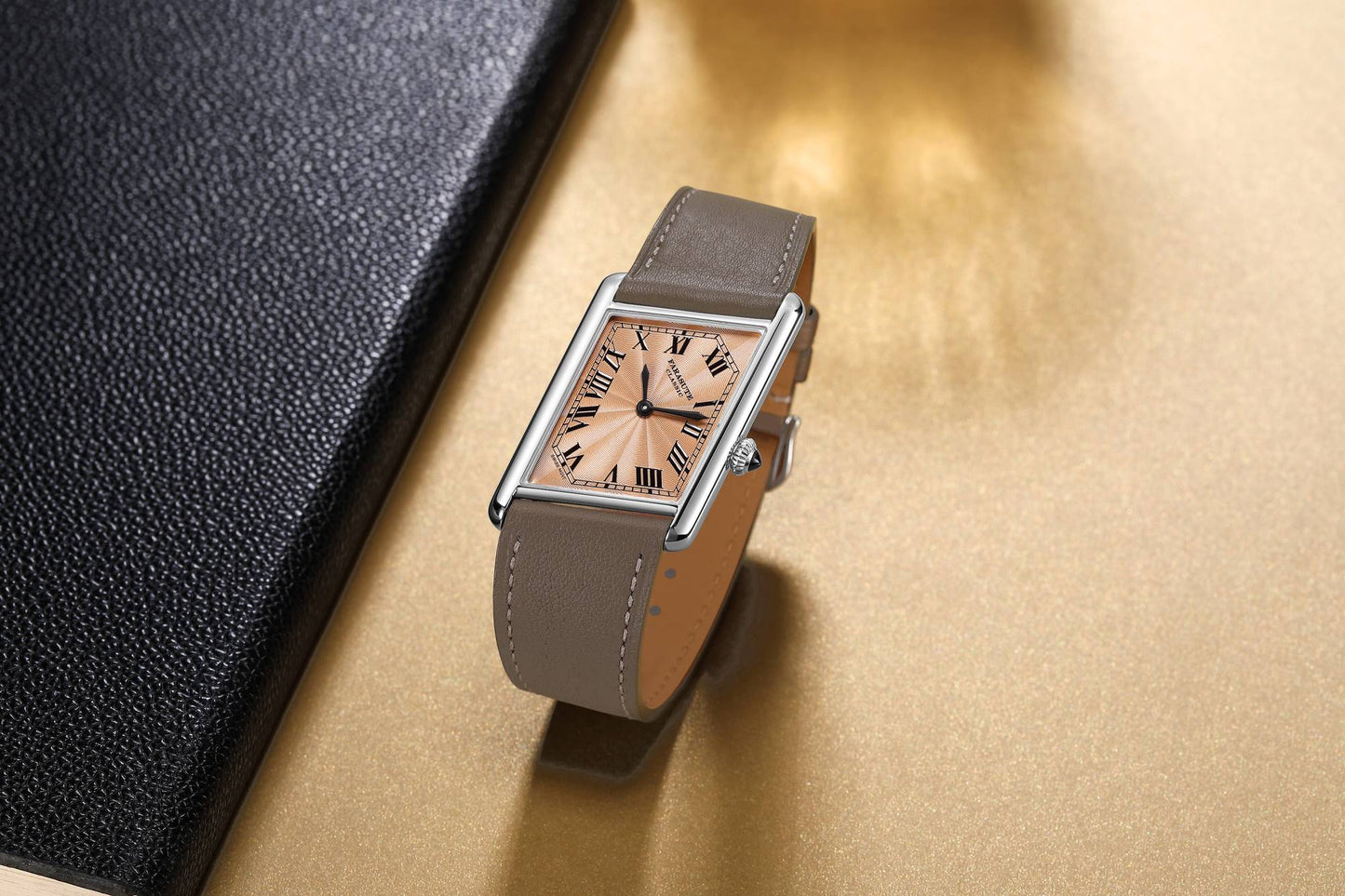 FARASUTE New Unique Square Stainless Steel Quartz Watch Men Casual Sapphire Glass Swiss Movement Waterproof Wristwatches Male