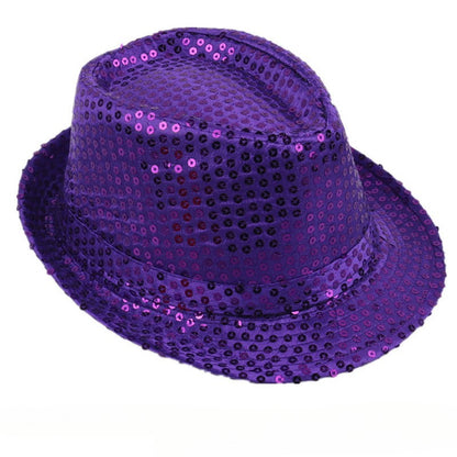 British Top Jazz Hat Bucket Hat Men Women Stage Performance Sequin Hat Shining Christmas Fedoras Party Parent Child Hat Hollween