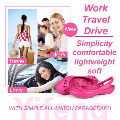 Certified Satihu Summer New Lightweight Anti Slip Hole Shoes  Clog For Women's Flat Bottom Sandals Nurse Outdoor Beach Jelly