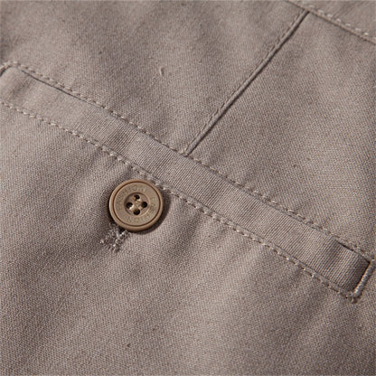 2024 Spring Autumn New Men's Casual Pants Cotton Hemp Long Pants Breathable Straight Tube Men's Solid Color Versatile Long Pants