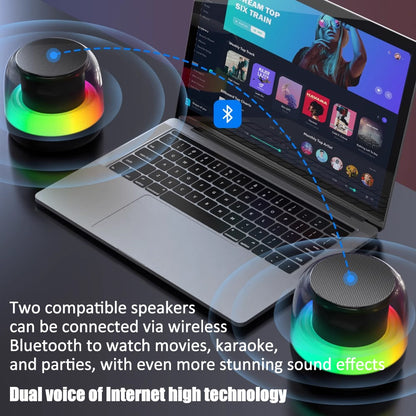 Mini Caixa de Som Bluetooth de Alta Qualidade para Celular, Áudio, Luz RGB, Caixa de Som Sem Fio, Subwoofer Portátil, Som para Home Theater