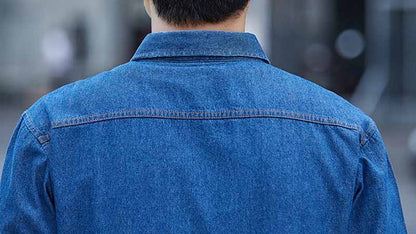 High Quality Cotton Denim Shirt Mens High Street Long Sleeve Cowboy Shirts for Men Autumn Casual Slim Fit Mens Design Clothing