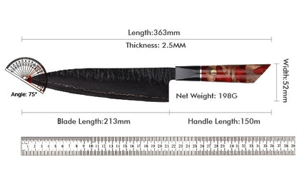 1-6 PCS Kitchen Knife 67 Layers Damascus Steel 10Cr15CoMoV core Kitchen Chef Slicing Utility Paring Knife Set mesh resin Handle